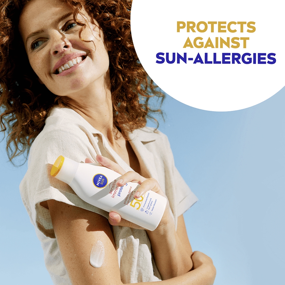 Солнцезащитный лосьон для чувствительной кожи с SPF 50+ Nivea, 200 мл — фото 4