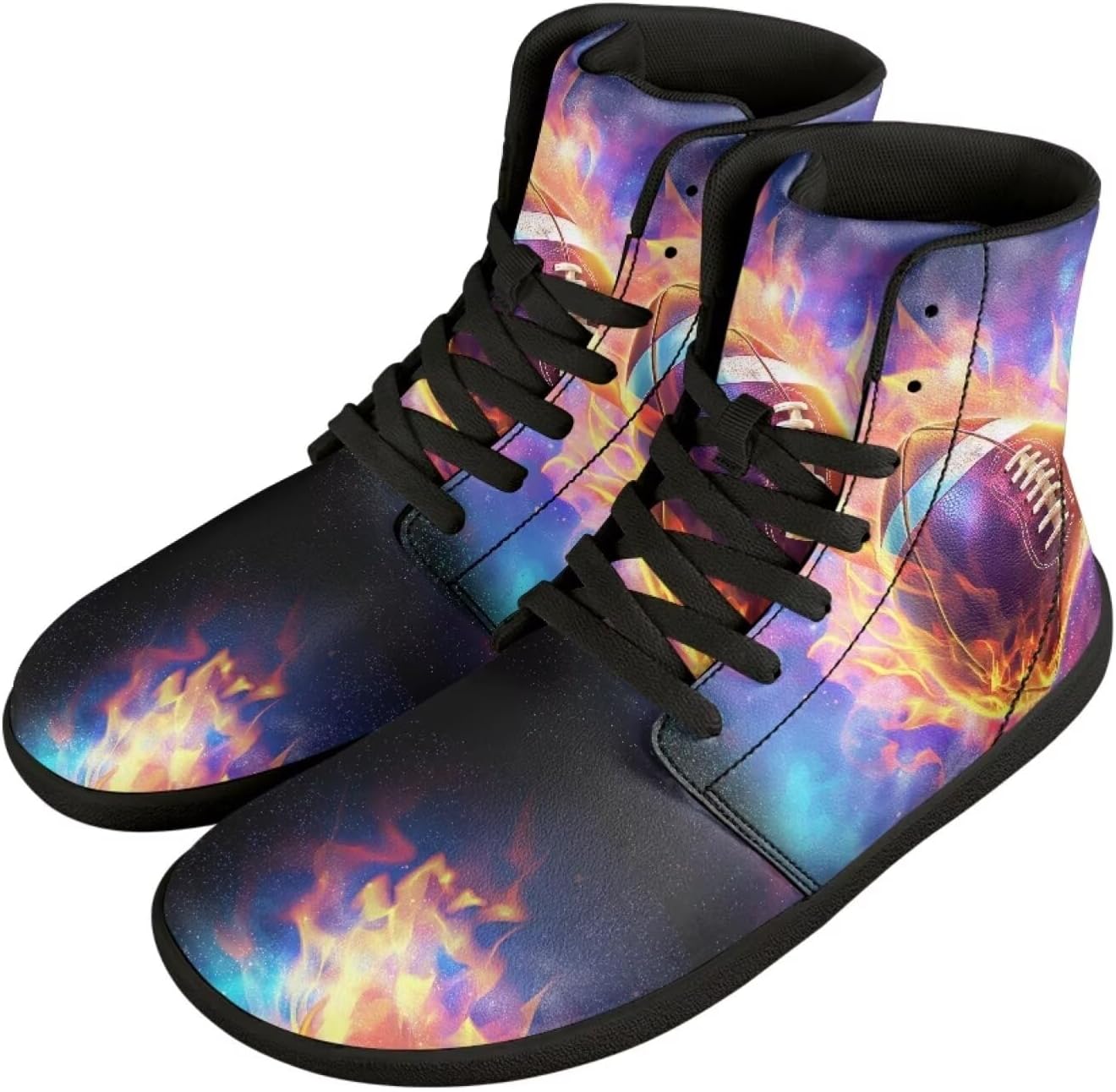 

Мужские широкие высокие минималистичные сникеры с босоножкой, подошвой нулевого перепада, для ходьбы, на шнуровке, на молнии, тренировочные и беговые кроссовки, модные сникеры Chririnla, Fire Flame Rugby