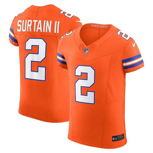 

Мужская футболка Patrick Surtain II Denver Broncos Vapor FUSE Elite оранжевая Nike