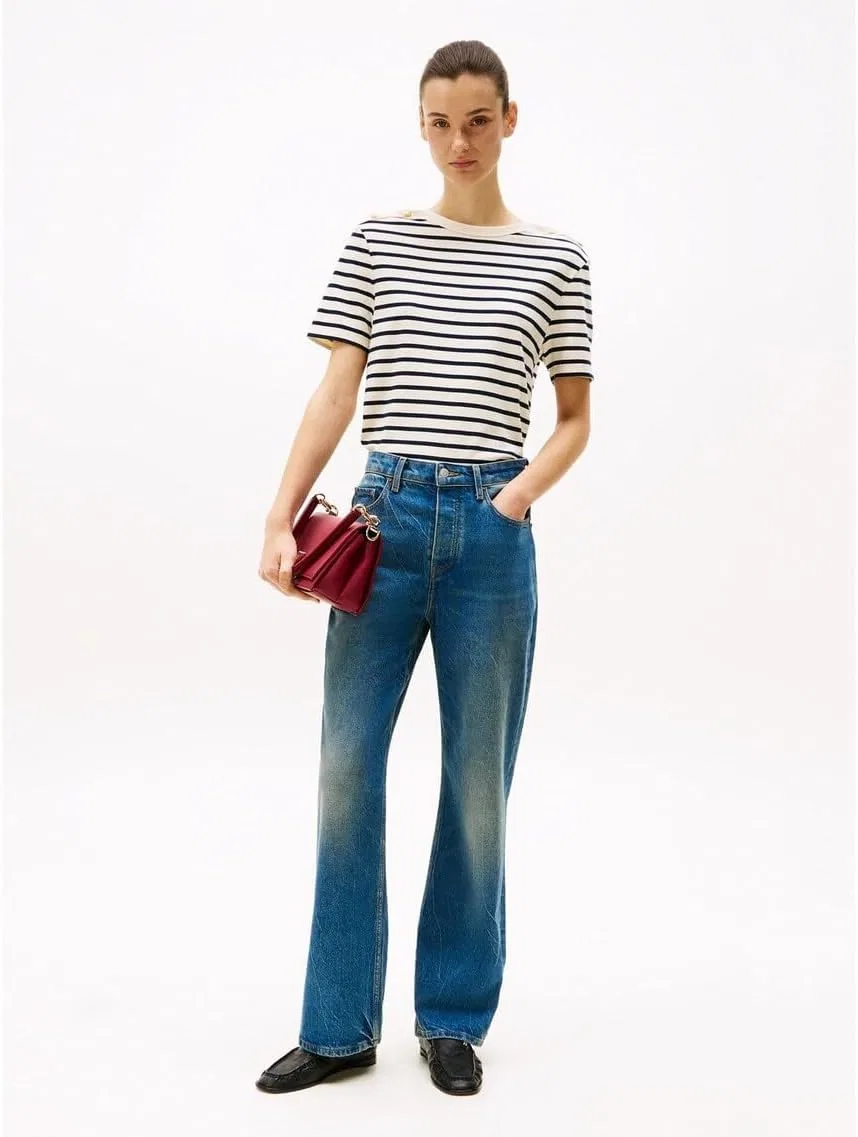 Блуза с золотыми пуговицами, Tommy Hilfiger, мульти — фото 3