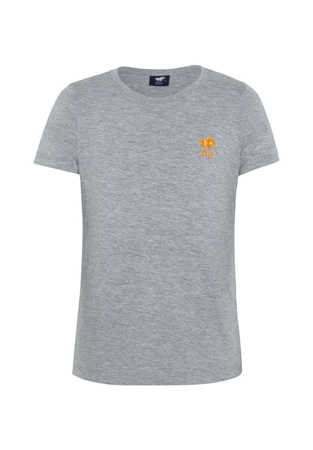 

Футболка с вышитым логотипом POLO SYLT, цвет Neutral Gray Melange