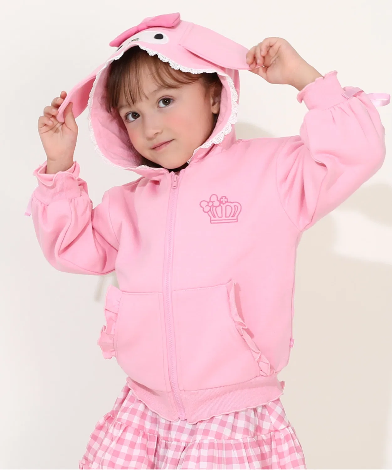 Детская парка с ушками Sanrio BABYDOLL, флис, длинный рукав, цвет другой