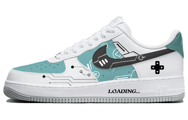 

Nike Кроссовки для скейтбординга Air Force 1 мужские, низкие, белые/серые/зеленые
