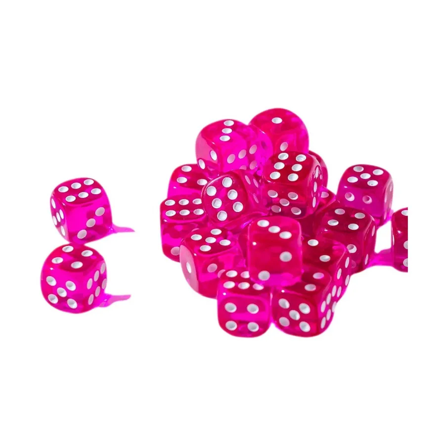 

12 мм d6 Красная роза с белым (25), Dice - 25 Piece D6 Sets (Easy Roller Dice)