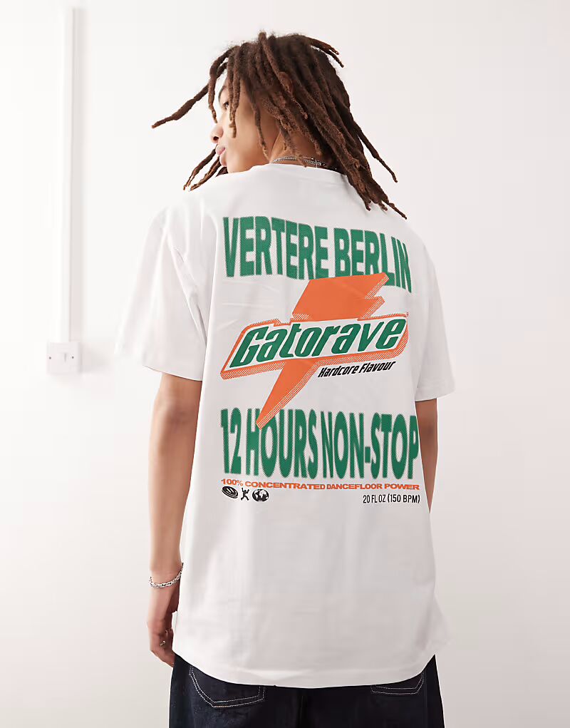 

Футболка Vertere Berlin gatorave back print oversize белого цвета