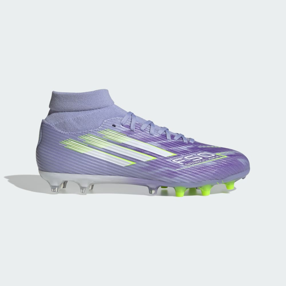 Бутсы Adidas F50 Sparkfusion League Firm Ground/Artificial Grass Cleats, цвет Violet Tone/Lucid Lemon/Purple Rush — фото 2