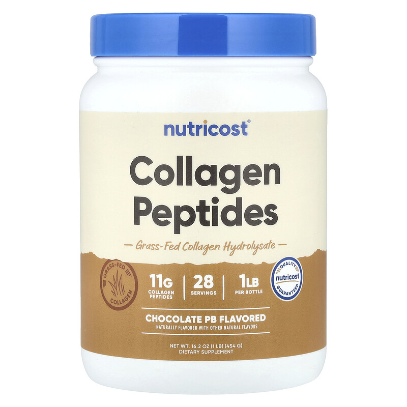 

Nutricost, Collagen Peptides, шоколадные PB, 454 г (16,2 унции)