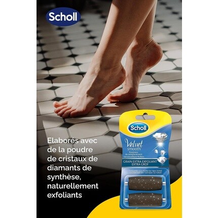 Velvet Smooth Express Pedi Crystal Diamonds Экстра отшелушивающие зерна Замена 2 рулона — 2 шт., Scholl — фото 3