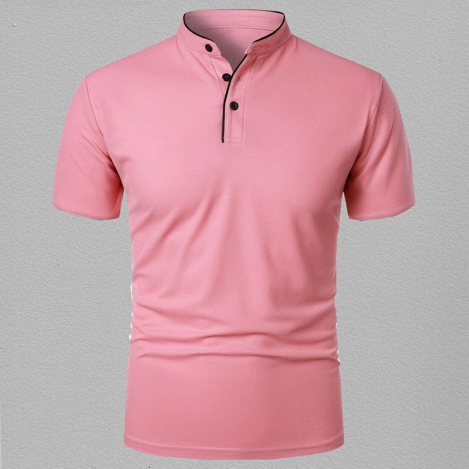 Мужская футболка Henley с отложным воротником Stretch Muscle Fit для тренировок — фото 2