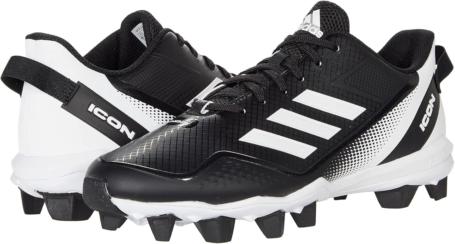 Бейсбольные кроссовки Adidas Icon 7 MD для мужчин, черно-белый — фото 2
