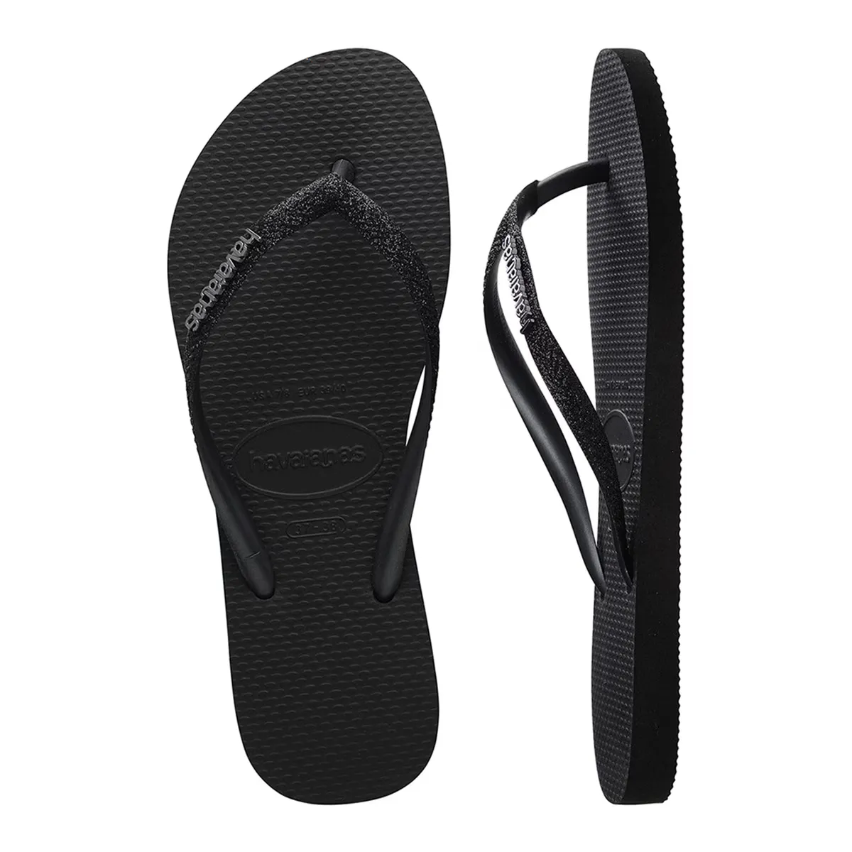 Женские шлепанцы для ванны Slim Glitter Ii Havaianas, чёрный — фото 3