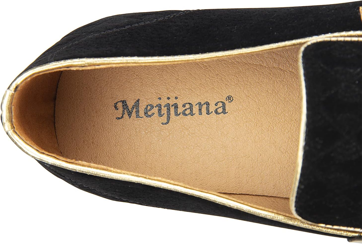 Мужские туфли Meijiana - черные замшевые лоферы с металлической пряжкой, резиновая подошва, модная повседневная одежда, идеально подходят для работы, вечеринки или дня рождения - стильные мужские классические туфли, черный — фото 3
