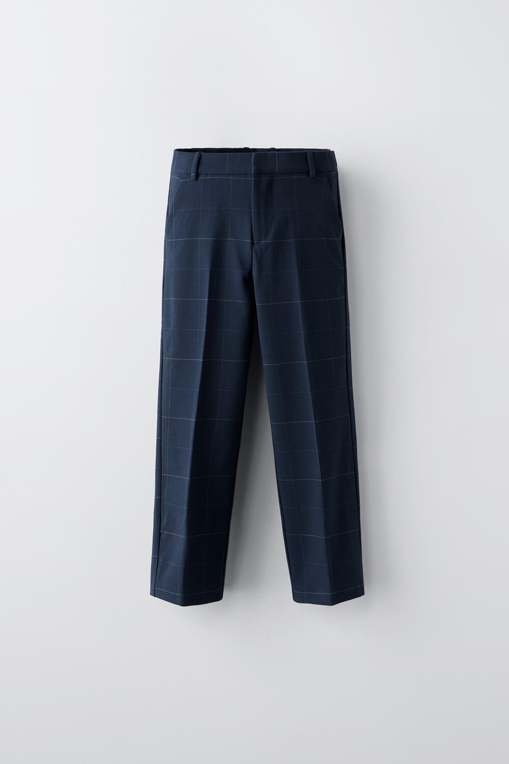 

Клетчатые костюмные брюки ZARA, темно-синий