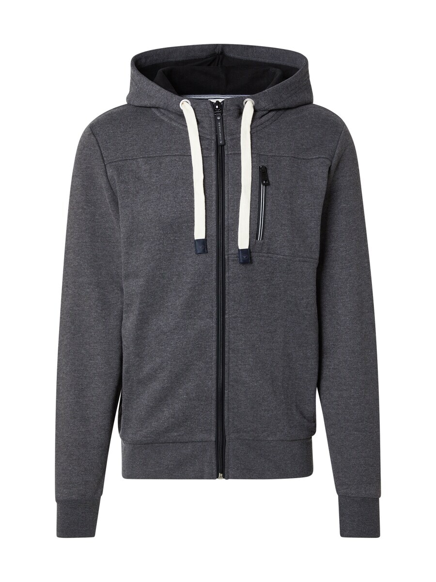 

Толстовка с капюшоном на молнии TOM TAILOR Zip-Up Hoodie, антрацит