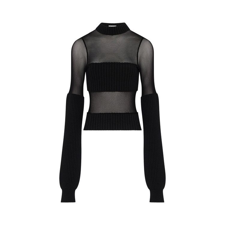 

Свитер Jean Paul Gaultier Mesh Cut-Out Ribbed Long-Sleeve Sweater, Black