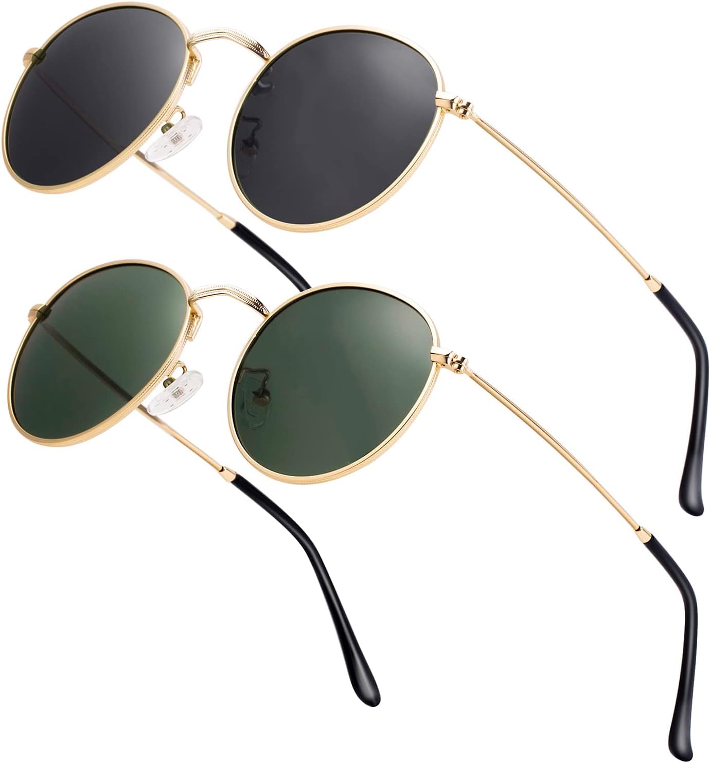 

Маленькие круглые поляризованные солнцезащитные очки в стиле ретро для мужчин и женщин, с зеркальными линзами и металлической оправой, круглые солнцезащитные очки Htms, T1-gold Frame Black Lens and Gold Frame Dark Green Lens