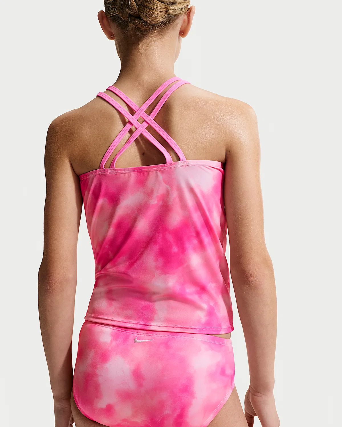 Детский (девочки) танкини-сет Nike Swim Spiderback, Pink Glow — фото 3