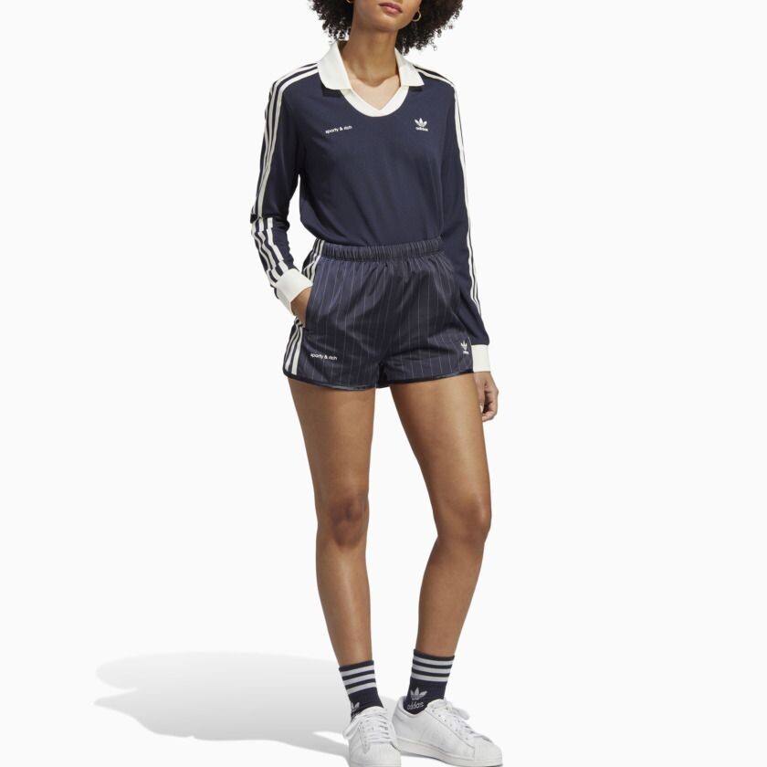 Футболка Sporty & Rich Co-branded SS23 женская, чернильно-черная Adidas Originals — фото 4