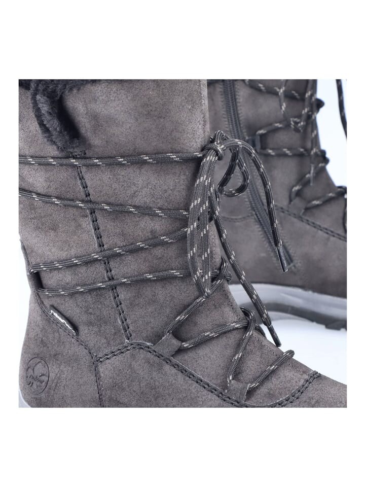 Сапоги женские Rieker Stiefel высокие с мехом, антрацитовый — фото 4