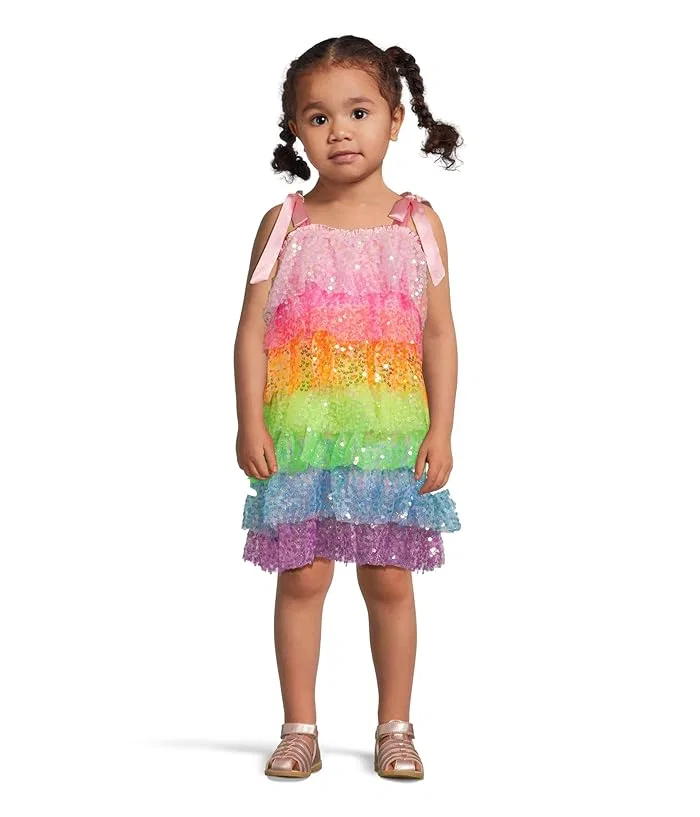 Платье с пайетками Neon Sequin Ruffle Lola and The Boys, Multicolor