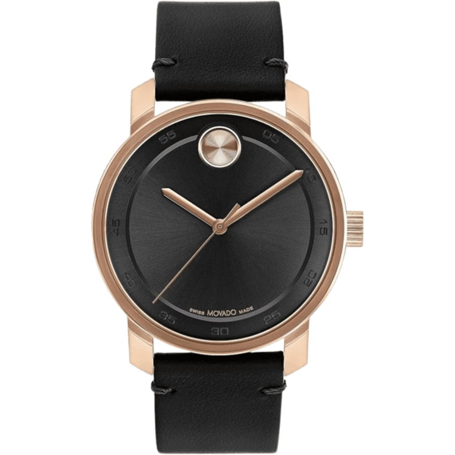 

Movado Bold Access черный циферблат кожаный ремешок мужские часы 3600945