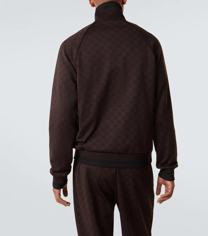 Спортивная куртка Gucci с жаккардовым узором, коричневый — фото 4