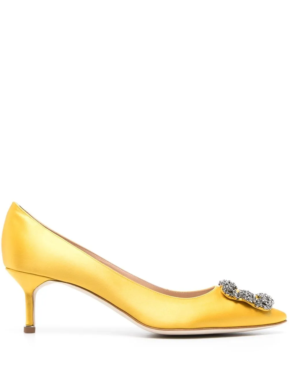 Туфли Hangisi 50 с кристаллической пряжкой Manolo Blahnik, желтый