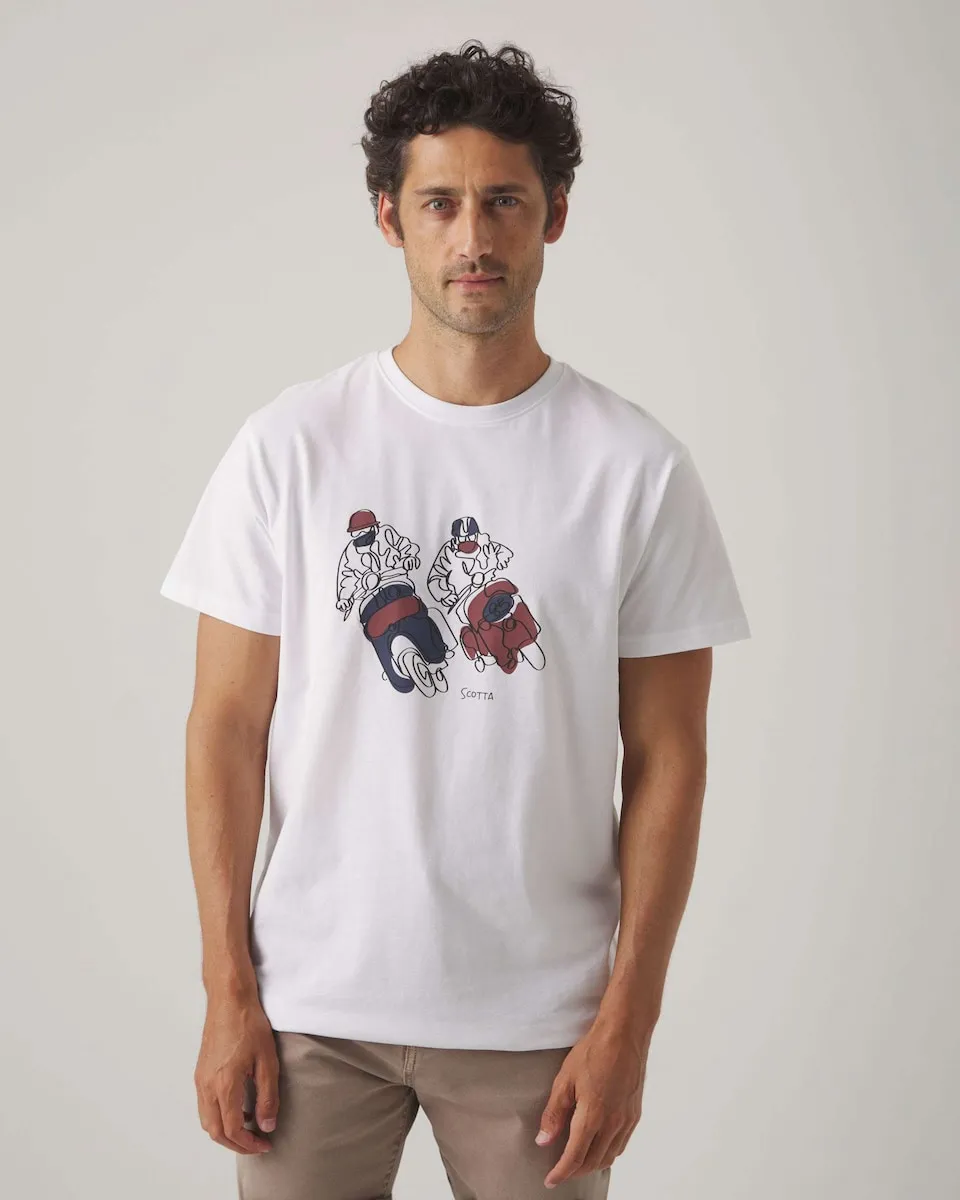 

Мужская белая футболка с коротким рукавом Scotta 1985, белый