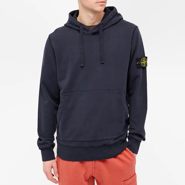 Толстовка garment dyed hoodie 'navy' Stone Island, синий — фото 3