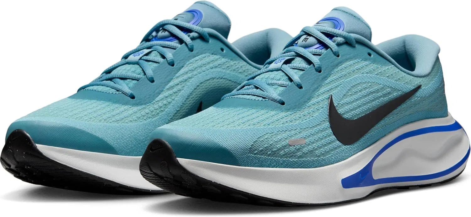 Мужские беговые кроссовки Nike Journey Run FN0228 для бега по шоссе, Denim Turq Black Smokey Blue Hyper Royal — фото 2