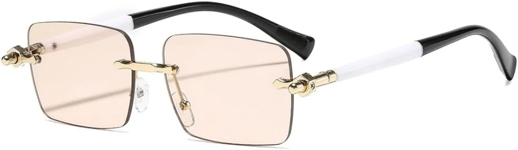 

Солнцезащитные очки для мужчин и женщин - защита UV400 - градиентная оправа, металлический шарнир, подходят для занятий спортом на открытом воздухе и вождения DSVIGF, Golden Champagne