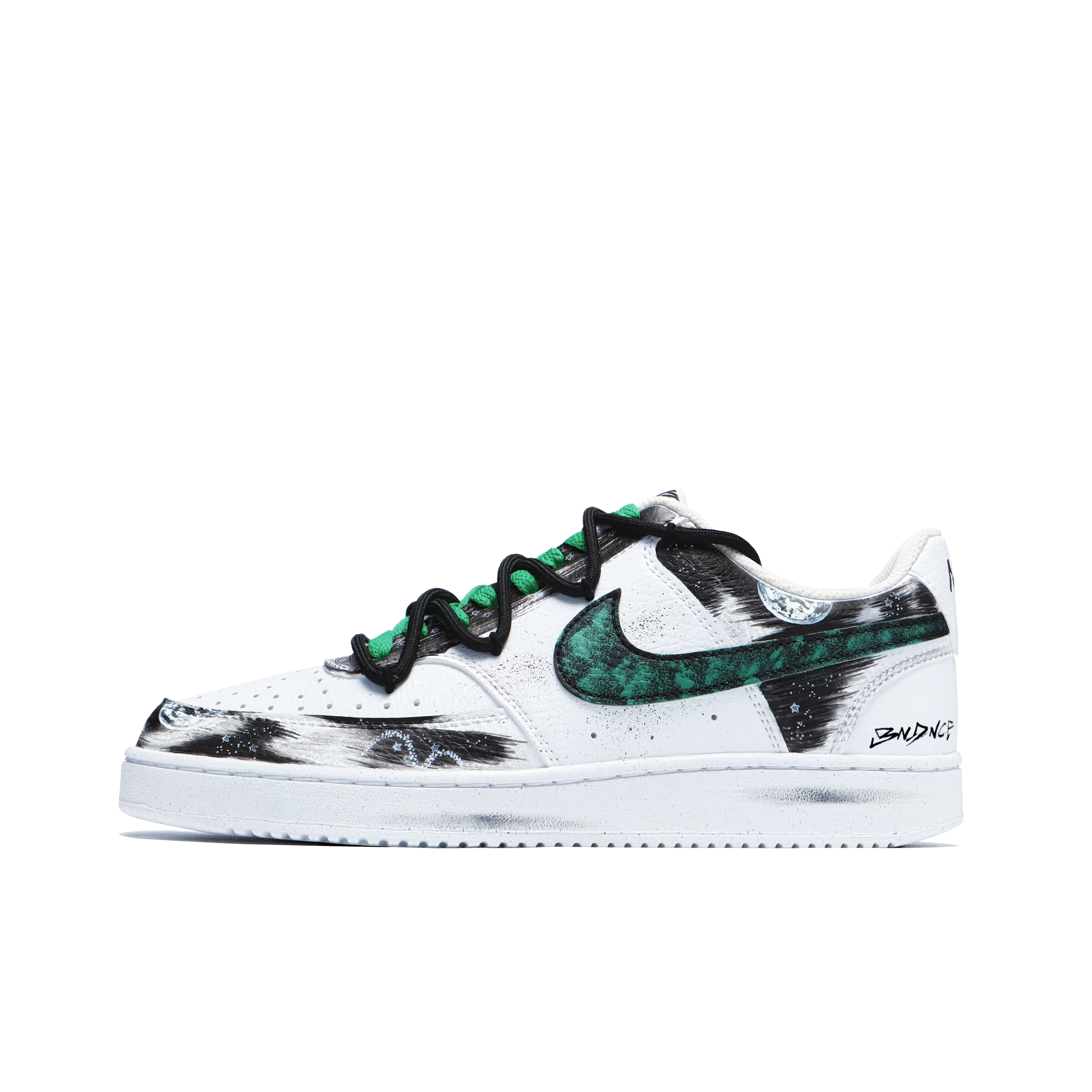 

Nike Кроссовки Court Vision 1 с низким верхом, противоскользящие и износостойкие, мужские, черно-зеленые