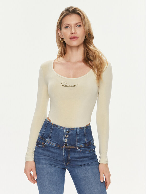 

Боди slim fit Allycia V4RP05 KC2V0 Guess, бежевый