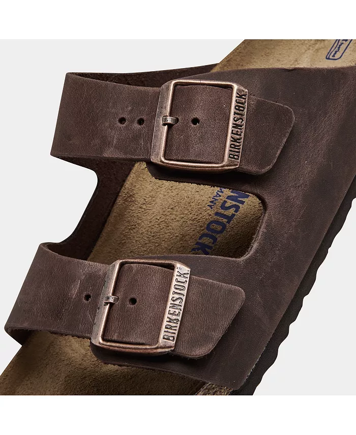 Мужские сандалии Arizona Essentials с двумя ремешками из промасленной кожи от Finish Line Birkenstock, коричневый — фото 3