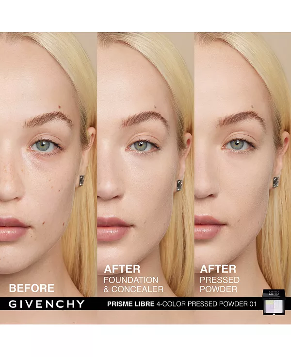 Prisme libre ультра-размывающая и корректирующая цвет компактная пудра Givenchy, 01- mousseline pastel (for fair to light complexions) — фото 4