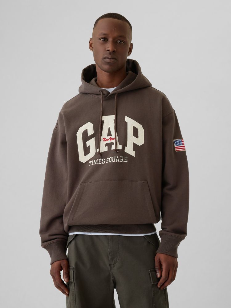 

Толстовка оверсайз с логотипом Gap, коричневый