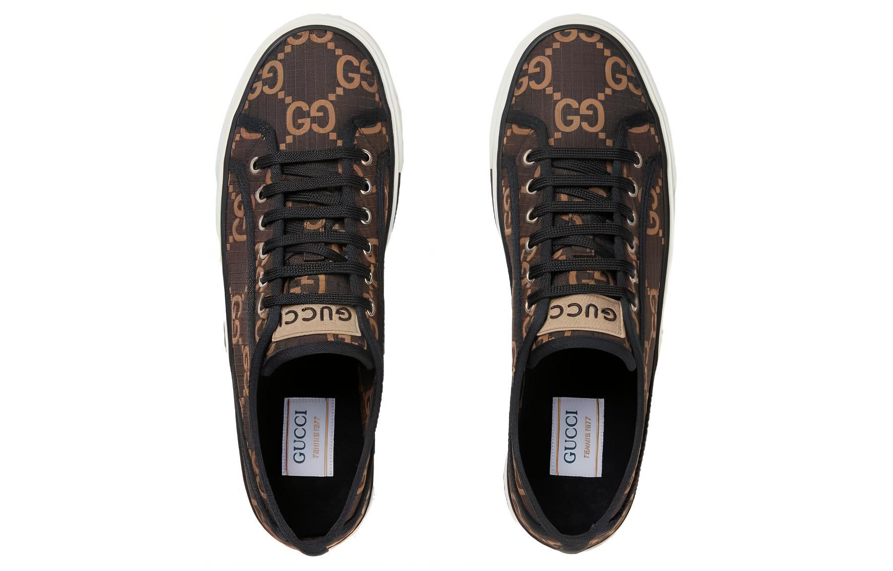 Футболка Gucci 1977 Low 'GG Monogram Ebony Beige' Коричневая — фото 2