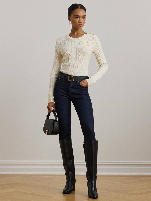 

Джемпер кабельной вязки montiva Ralph Lauren, кремовый