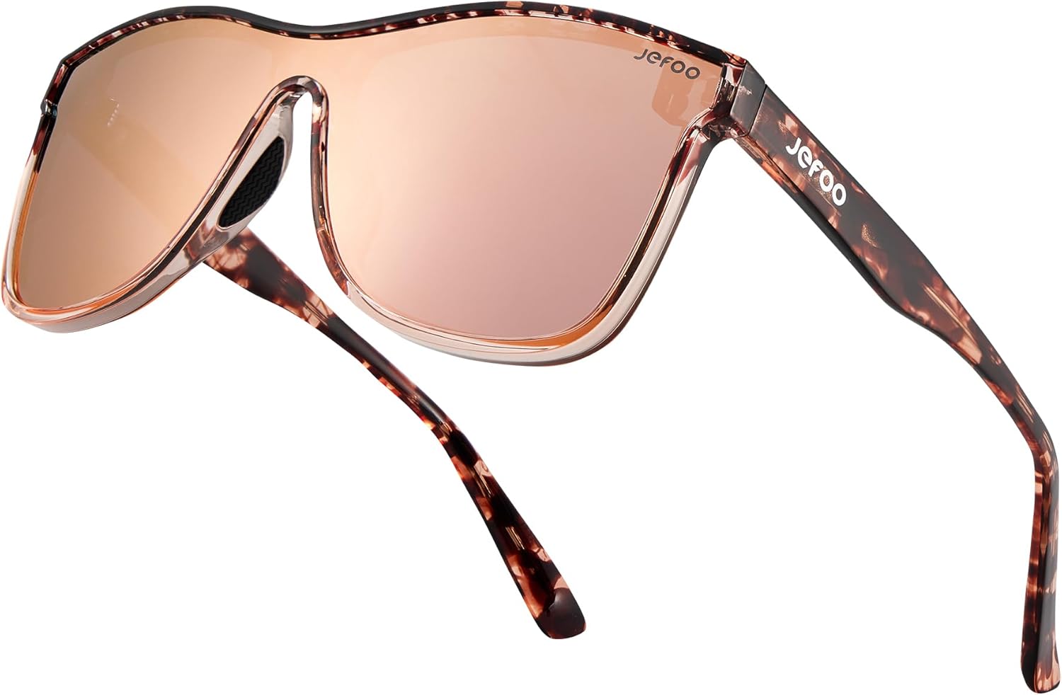 

Солнцезащитные очки Jefoo с поляризацией для мужчин, модные зеркальные очки для женщин, солнцезащитные очки с отражающей поверхностью и защитой от УФ-излучения, Tortoise Frame / Pink Mirrored Lens