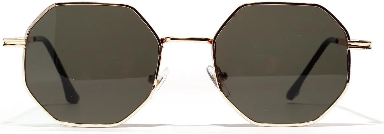 

Роскошные круглые солнцезащитные очки для женщин и мужчин, модные винтажные очки в стиле стимпанк, маленькая оправа, защита от УФ-излучения UV400 TYUVIVO, Gold Dark Green