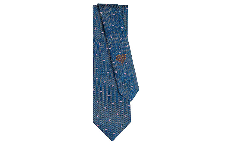 

HERMES Галстук мужской синий, Blue