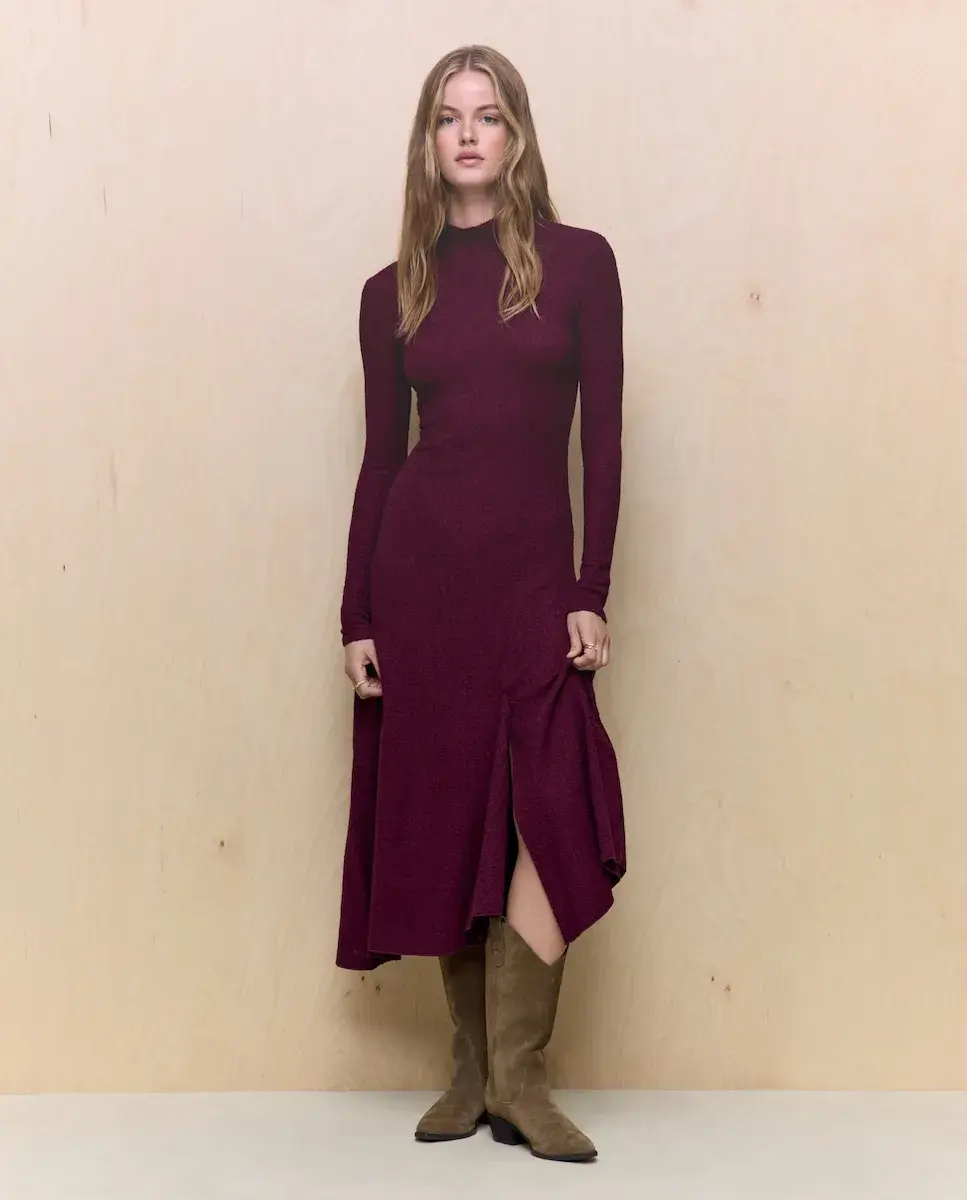 

Платье с длинными рукавами Перкинс Easy Wear, бордовый