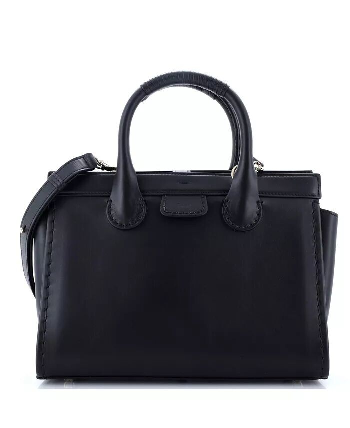 

Средняя сумка Edith NM с верхней ручкой из кожи Pre-Owned Chloe, черный