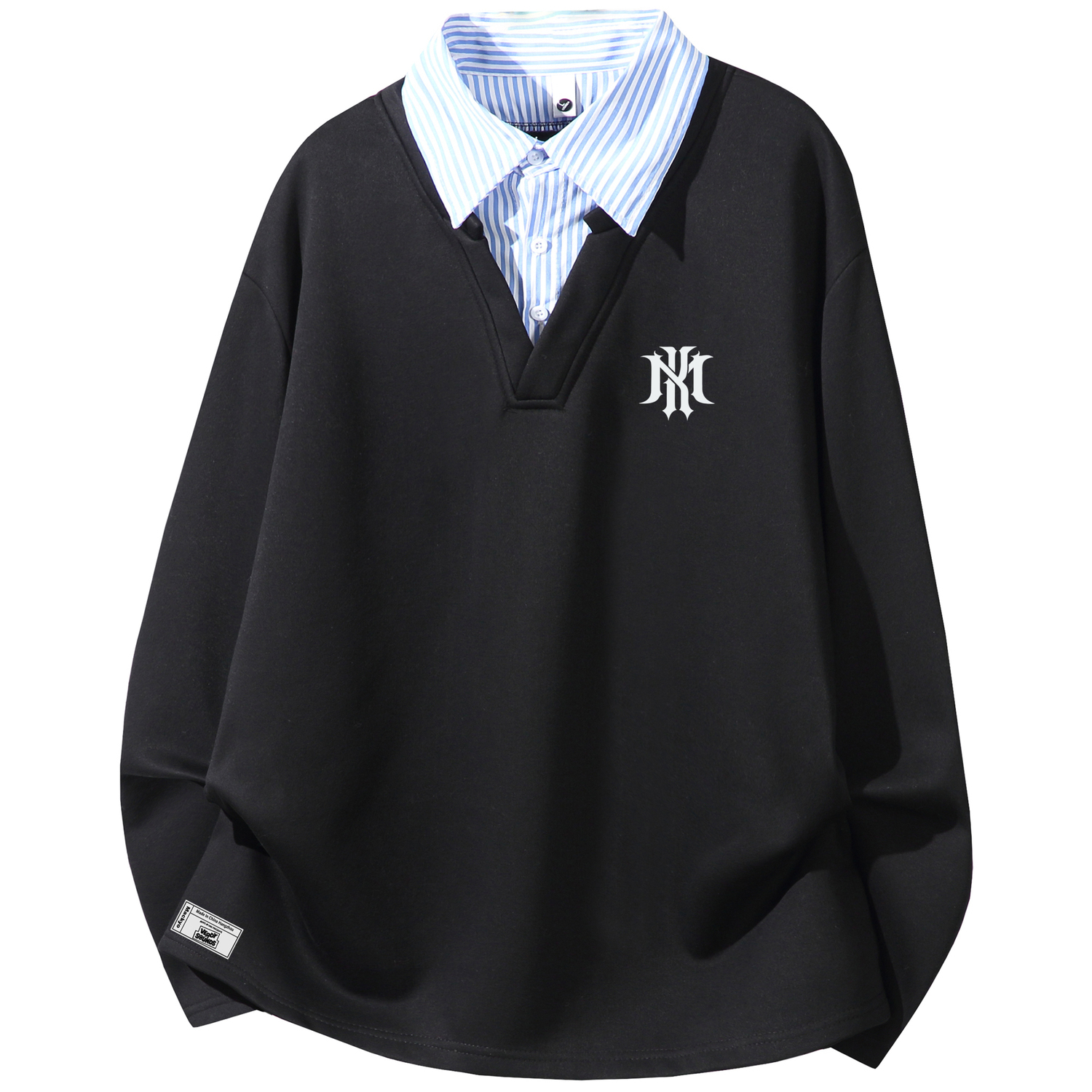 

Свитшот Unisex с воротником-стойкой, умеренный крой, двухслойный Mackyo, черный[thickened and fleece-lined upgraded]