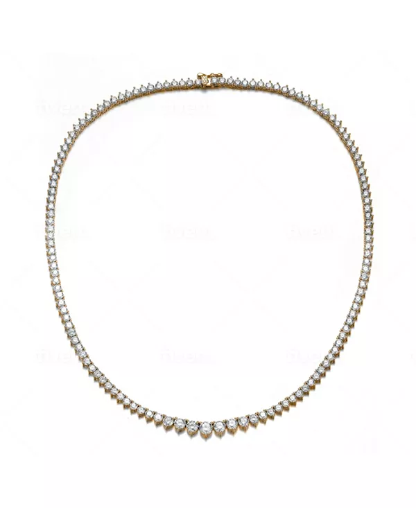 

Стильное теннисное колье с градуированной цепочкой из кубических цирконий Rachel Glauber, gold