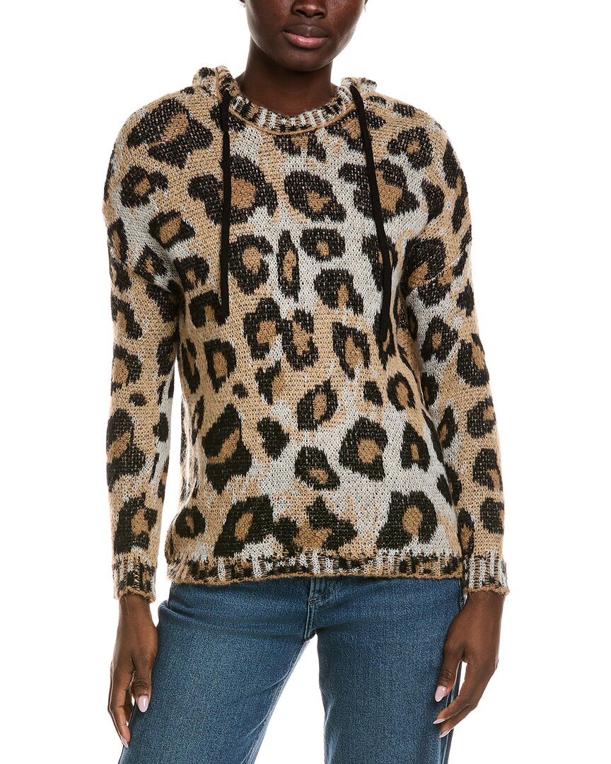 

Худи с анималистическим принтом от Industry, изготовленное из смеси шерсти и мохера, коричневый