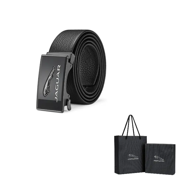 

JAGUAR Мужской ремень из натуральной кожи черный, Black