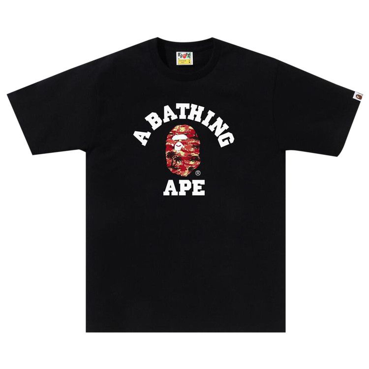 

Футболка BAPE Palm Tree Camo College Tee, Black/Red