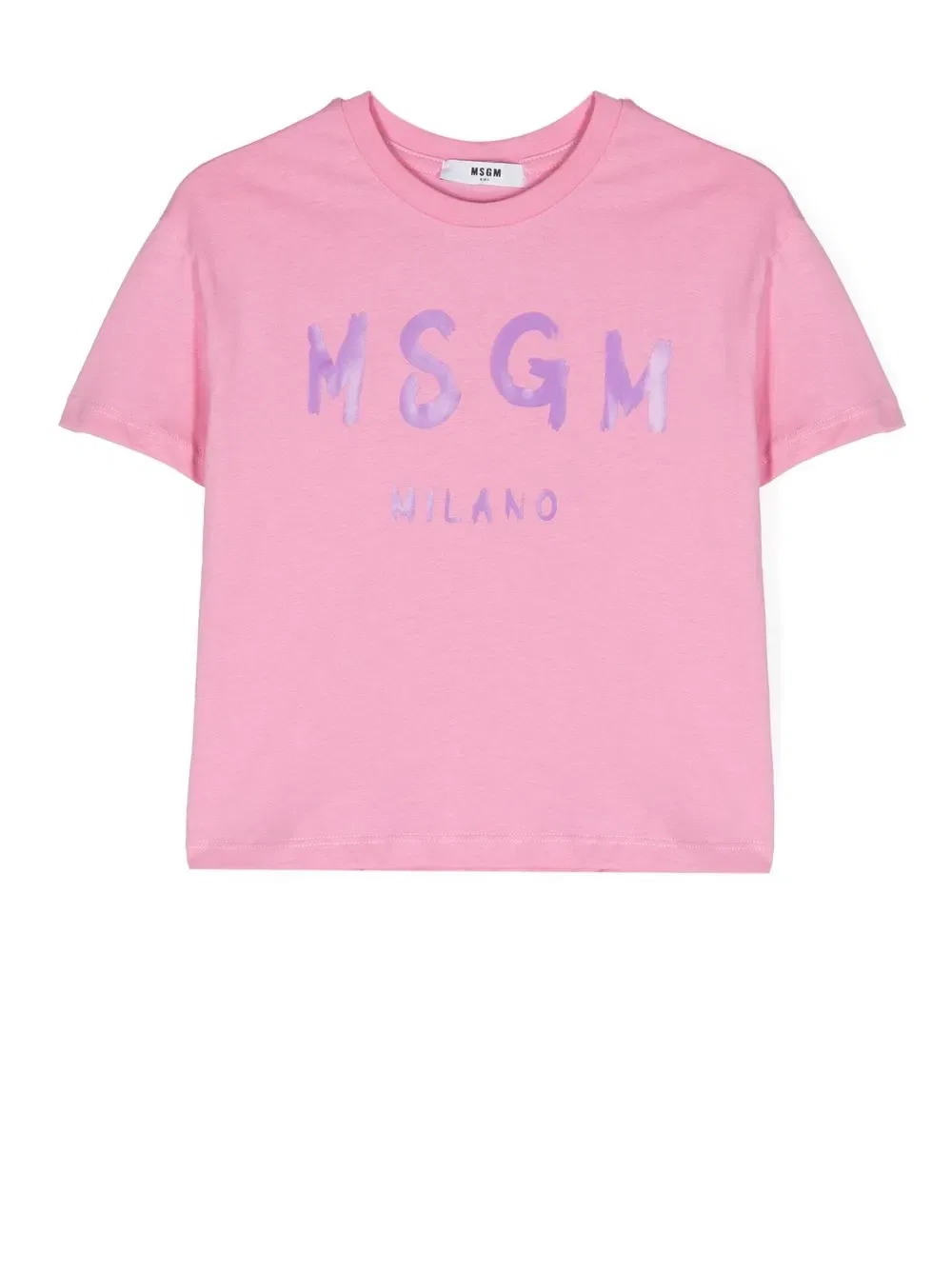 Хлопковая футболка с логотипом Msgm Kids, розовый