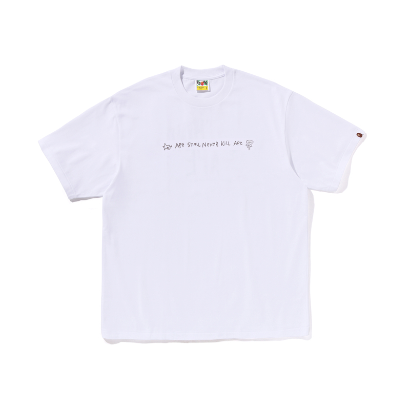 

Футболка с нарисованным вручную логотипом A BATHING APE, белый